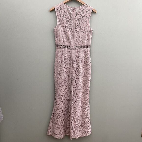 Lulus Mermaid Maxi Dress Womens Small Mauve Pink Lace Maxi Sleeveless Gown - Picture 2 of 11